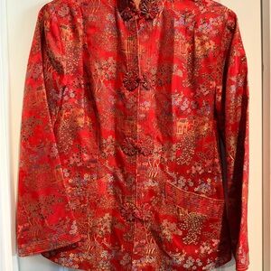 Elegant Vintage Red Asian Inspired Jacket